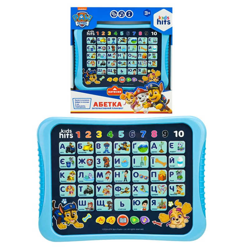 Ігровий Планшет Kids Hits Абетка Paw Patrol на батарейках зі звуком KH01/014L Ігровий Планшет Kids Hits Абетка Paw Patrol на батарейках зі звуком KH01/014L