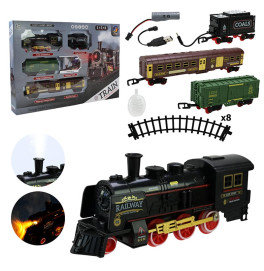 Железная дорога с дымом светом и звуком на аккумуляторе 652-X20