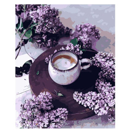 Картина по номерам Stateg "Кофе с сиренью" 40х50 см VA-1118 Картина по номерам Stateg "Кофе с сиренью" 40х50 см VA-1118