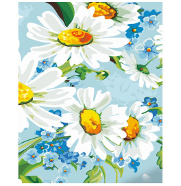 Картина по номерам Stateg Яркие ромашки с незабудками 40х50 см GS1367 Картина по номерам Stateg Яркие ромашки с незабудками 40х50 см GS1367