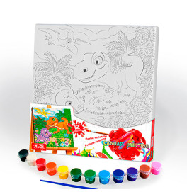 Картина по номерам Danko Toys "Canvas Painting" Динозавры 31 на 31 см