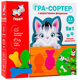Игра сортер Vladi-Toys Накорми пушистиков 2в1 с деревянными фигурками укр ZB2002-07