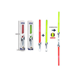 Світловий меч телескопічний розсувний зі світлом та звуком червоний зелений KT218-25