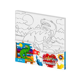 Картина по номерам "Coloring by numbers" Danko Toys Динозавр 31см*31см