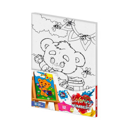 Картина по номерам "Coloring by numbers" Danko Toys Медвежонок с конфетой 31см*21см