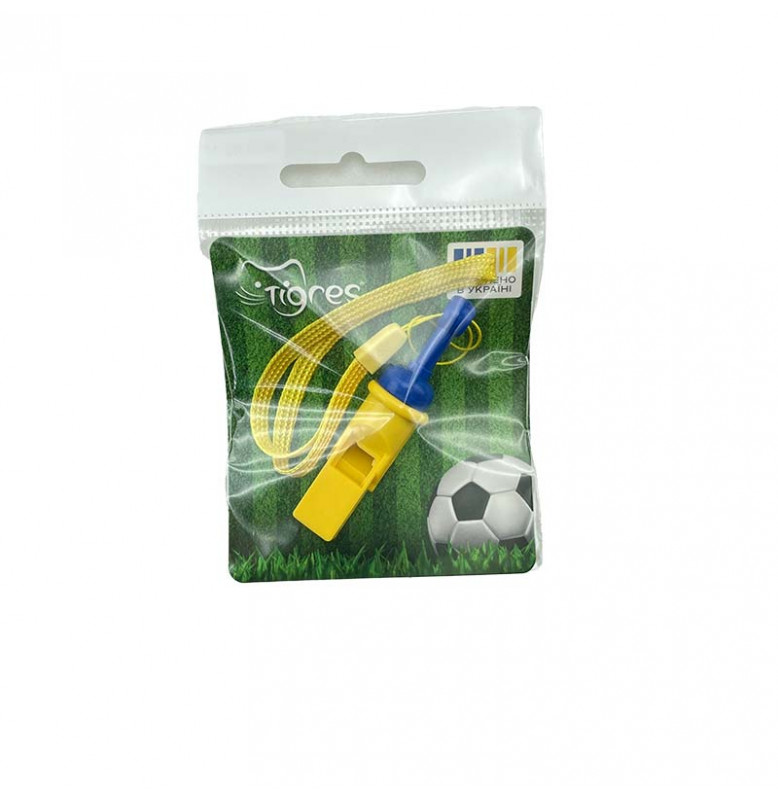 Свисток Tigres спортивний з ремінцем 39942_Yellow-Blue
