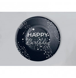 Бумажные тарелки Твоя Забава "Happy Birthday звездочки" синие 18 см 10 штук 12450