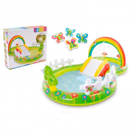 Игровой центр INTEX "Мой сад" с надувными игрушками и горкой 290x180x104 см 57154