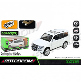 Машинка Автопром Mitsubishi Pajero 4WD металлическая со светом и звуком. 68463W