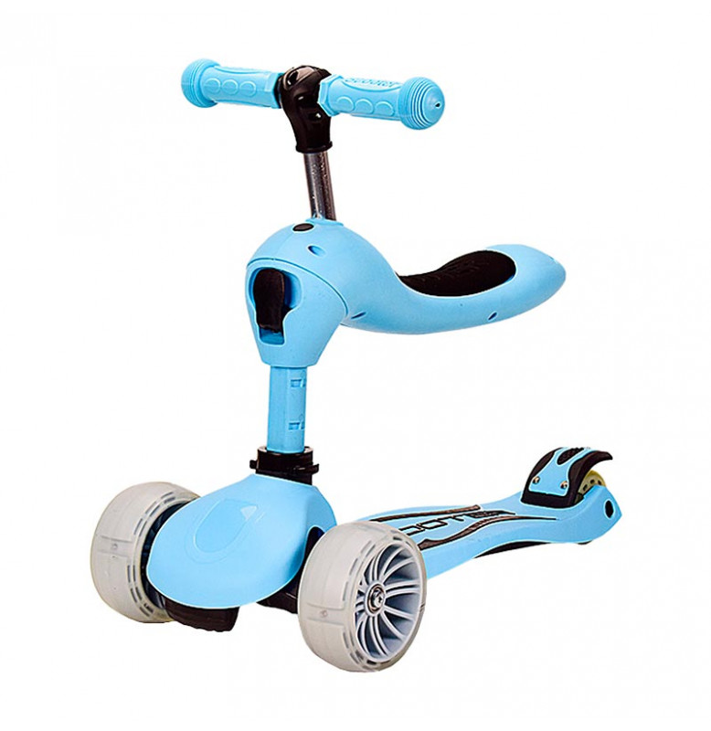 Самокат детский 3 колеса PU со светом CY20803_Blue