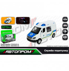 Машинка Автопром "Полиция" металлическая со светом и звуком. AP7542