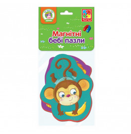 Беби пазлы Vladi Toys "Львенок и обезьянка" магнитные VT3208-11