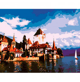 Картина за номерами "Замок на березі озера" км Лавка Чудес 40 x 50 см у кор LC30043