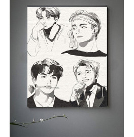 Картина за номерами з лаком ArtCraft "BTS. Fan Art" 40*50 см 10278-AC