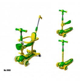 Самокат 5 в 1 Dinosaur Зеленый с бортиком 8103_Green