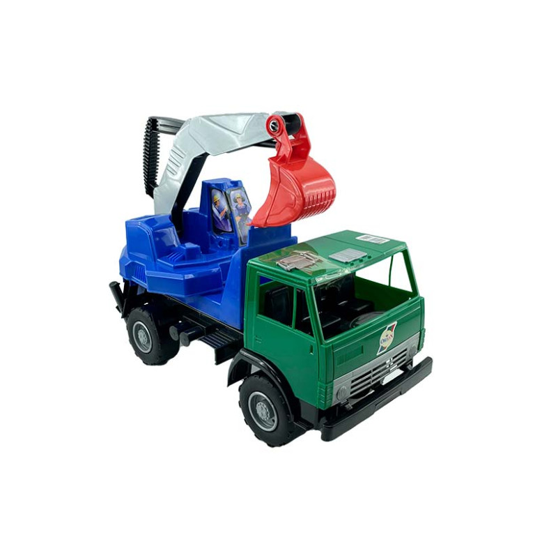 Машинка Оріон Камаз-екскаватор Х2 40 см 495_Green-Blue