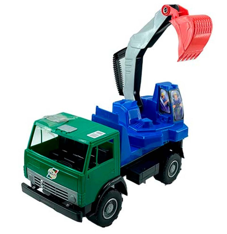 Машинка Оріон Камаз-екскаватор Х2 40 см 495_Green-Blue