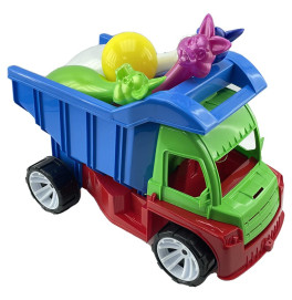 Машинка "Алекс" с кеглями 089_Green-Blue