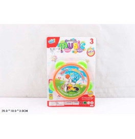 Детский музыкальный инструмент барабан/бубен с рисунком зайчика 2Y368-4