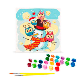 Картина по номерам ArtCraft "Снеговик с совами" 30*30 см 15550-AC Картина по номерам ArtCraft "Снеговик с совами" 30*30 см 15550-AC