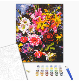 Картина по номерам "Солнечные цветы" 40*50 см