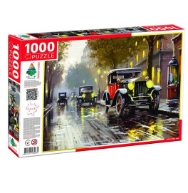 Пазлы 1000 "Старый город со старыми машинами" Ен.4931