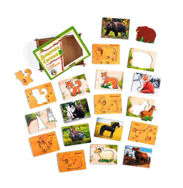 Пазл-сортер UBEE "Дошки Сегена: сліди звірів" з дерева ПСД094