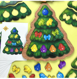 Пазл-вкладка UBEE "Каркасна ялинка" з дерева ПСД283