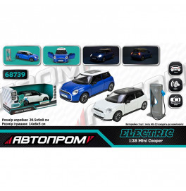 Машинка Автопром 1:36 MINI COOPER со светом и звуком. 68739