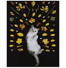 Картина по номерам Stateg Осенний котик 40х50 см DY062