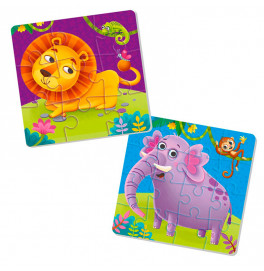 Набор фомовых пазлов Vladi Toys 2 в 1 Zoo для детей RK6050-05
