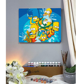 Картина по номерам без подрамника "Crazy family" 40*50 см