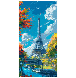 Картина по номерам "Eiffel Tower" 40*80 см