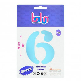 Фольгированный шарик-цифра Balun "6" sugar blue 30" 76 см 02426