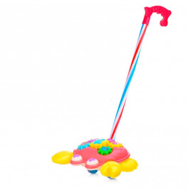 Игрушка каталочка вертолет с ручкой 387_Pink-Yellow