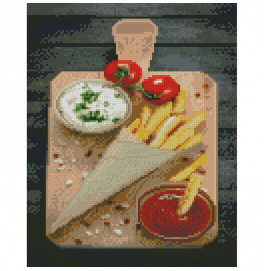 Алмазная картина Дощечка вкусной еды Strateg 30х40 см HX492