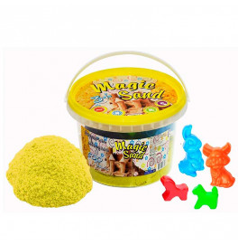 Кинетический песок Magic sand желтого цвета в ведре 0,500 кг. 371-6