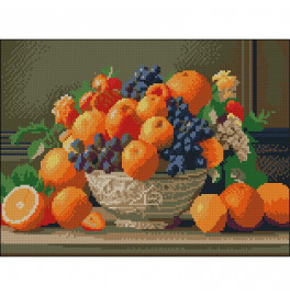 Алмазная картина Strateg Ваза с фруктами 30x40 см FZ3040-28