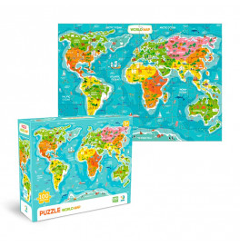Пазл Dodo Maps Карта мира 100 элементов английский язык 300704