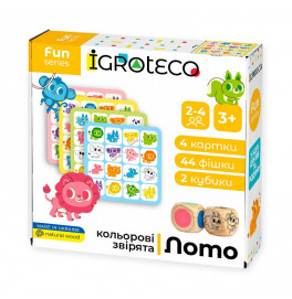 Настольная игра Igroteko Лото Цветные зверьки из дерева 900804
