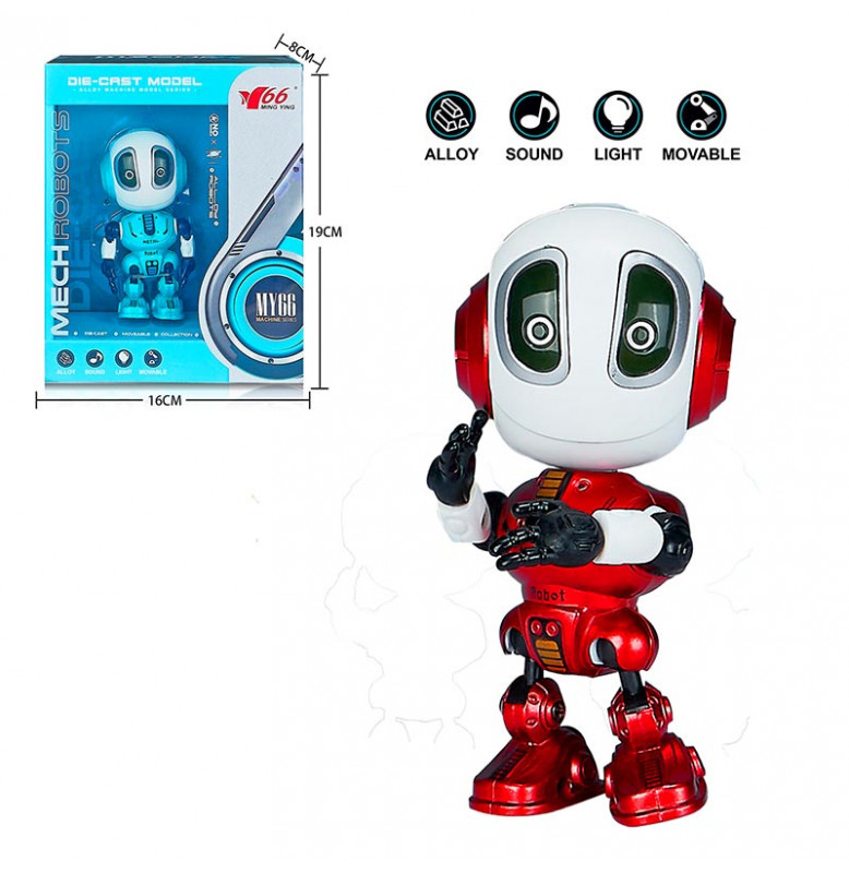 Интеркативная игрушка робот со светом и звуком MY66-J1202_Red
