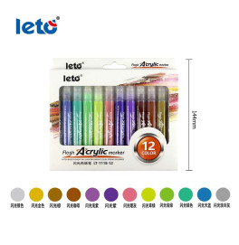 Маркери акрилові LETO 12 кольорів LT-1118-12