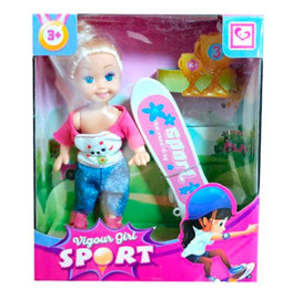 Кукла "Mini doll" на скейте