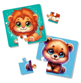 Гра розвиваюча Vladi Toys м'які пазли "Левеня та ведмежатко" VT1102-39 VT1102-39 Гра розвиваюча Vladi Toys м'які пазли "Левеня та ведмежатко" VT1102-39 VT1102-39