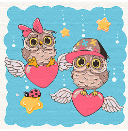 Картина по номерам "Влюбленные советчики" 30х30 см 15558-AC Картина по номерам "Влюбленные советчики" 30х30 см 15558-AC