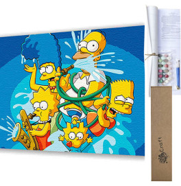 Картина по номерам без подрамника "Crazy family" 40*50 см 16039-ACNF