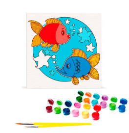 Картина по номерам "Цветные рыбки" 30*30 см@ 15036-AC Картина по номерам "Цветные рыбки" 30*30 см@ 15036-AC
