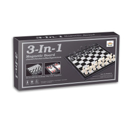 Настольная игра 3 в 1 шахматы шашки нарды магнитные QX56810