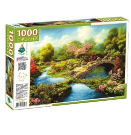 Пазлы 1000 "Каменный мост в саду" Ен.4979