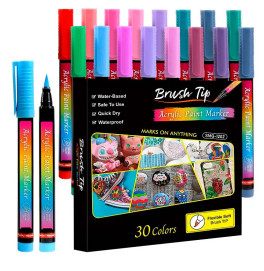 Маркери акрилові Brush Tip 30 кольорів SMQ-1202